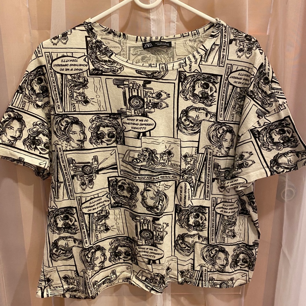 Zara Comic Graphic oversized Tee